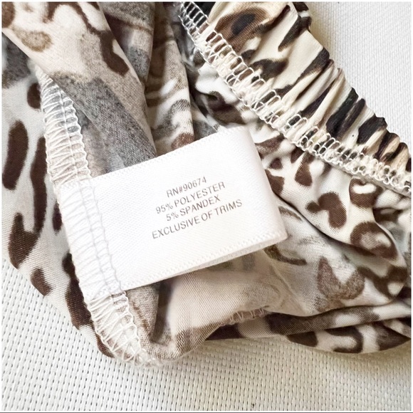 Boston Proper Leopard Cold Shoulder Blouse Top - Picture 6 of 8